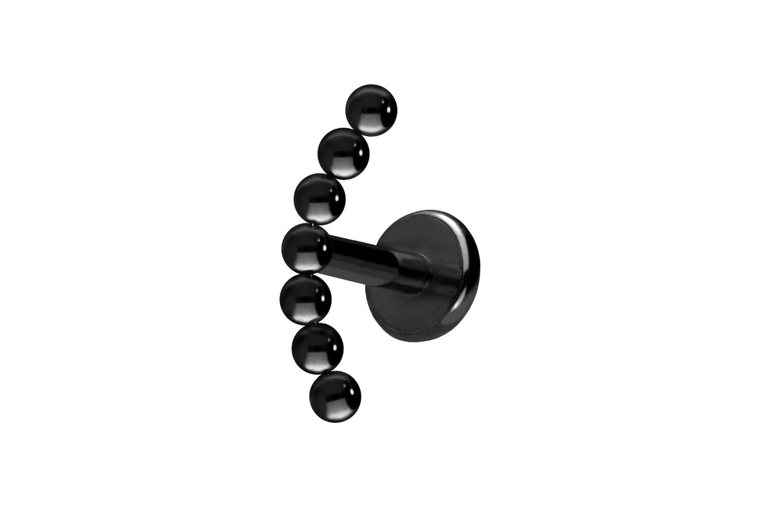 Titan Labret Piercing mit Push Fit 7 KUGELN